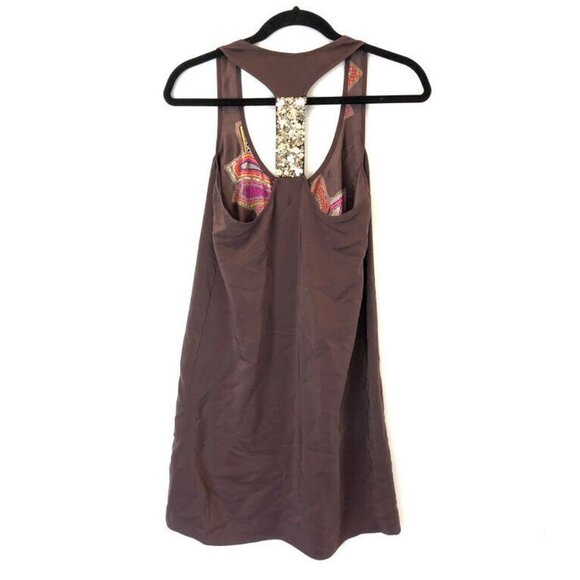 Alice & Trixie XS Silk Brown Floral Racerback Tank - Picture 2 of 6
